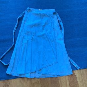 Denim wrap skirt